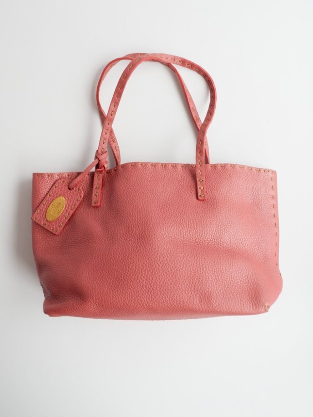 Authentic Preowned Fendi Rose Pink Selleria Leather Small Handbag